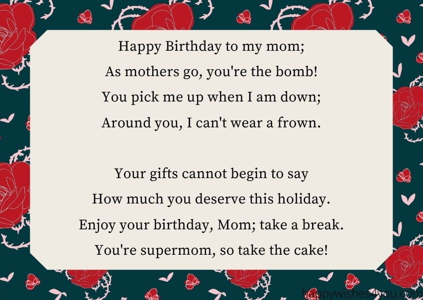 Birthday Poems For Mothers