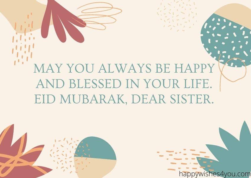 Eid Wishes for Sister