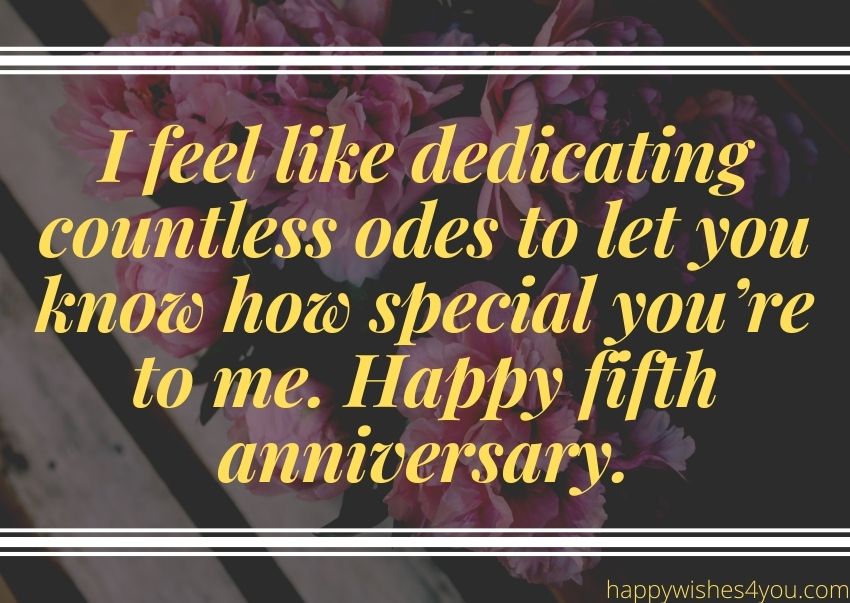 5th Anniversary Wishes for Wife