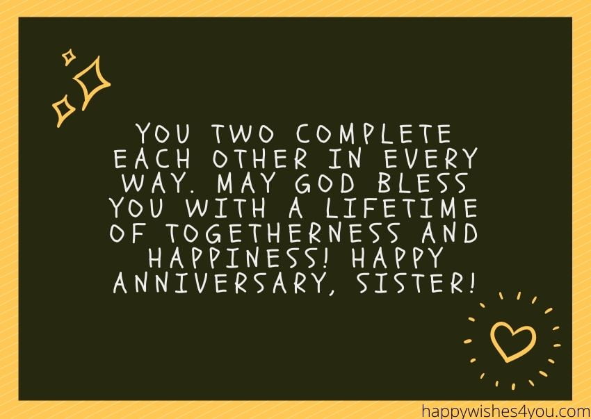 Anniversary Wishes To Sister & Brother in Law