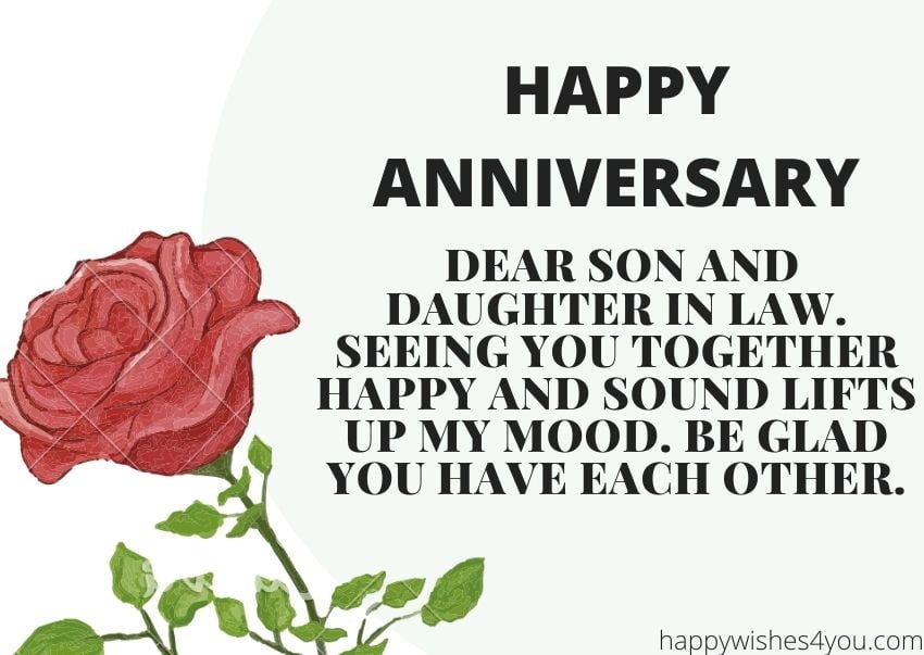 Anniversary Wishes for Son and Daughter in Law From Mother