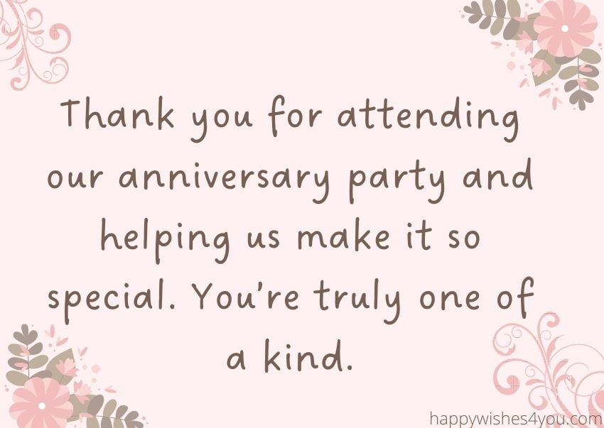 anniversary thank you reply messages