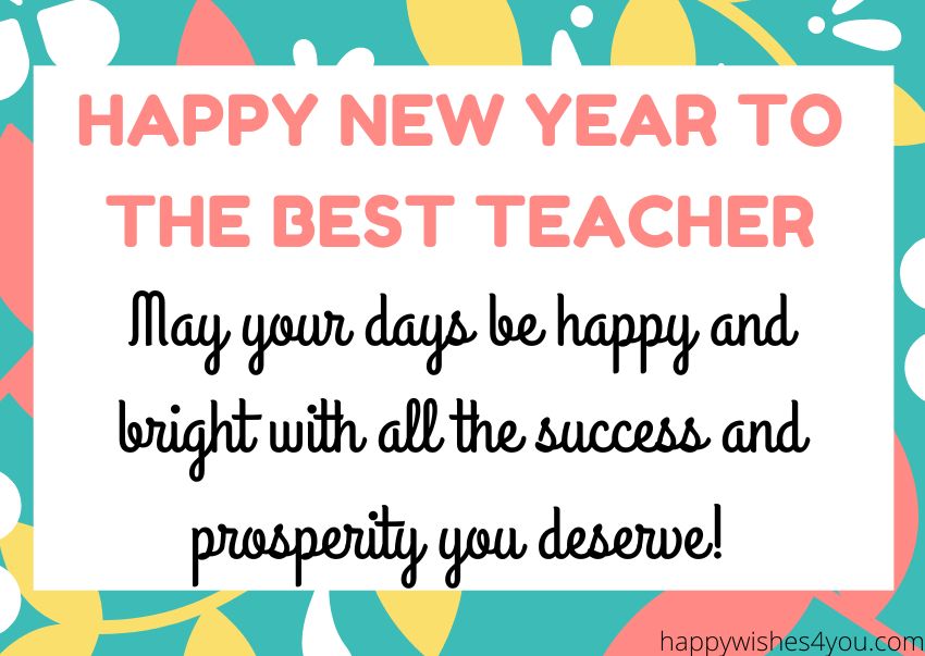 new year wishes for teacher