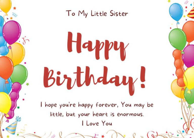 50+ Sweet & lovely Birthday wishes for little sister