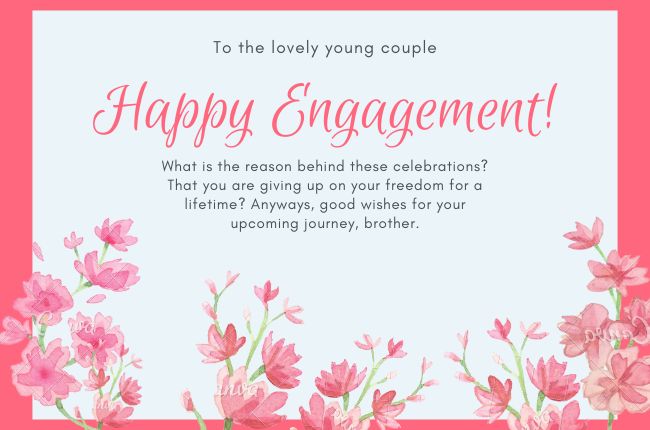 Funny Engagement Wishes For Sister-Brother