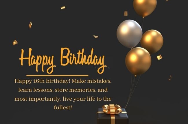 Sweet 16 Birthday Wishes