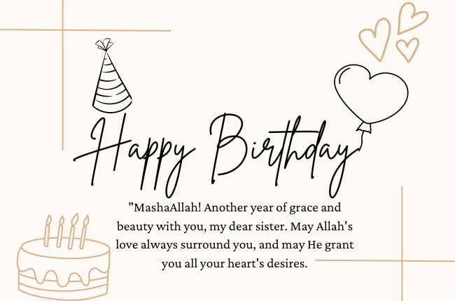 Muslim Birthday Wishes For sister